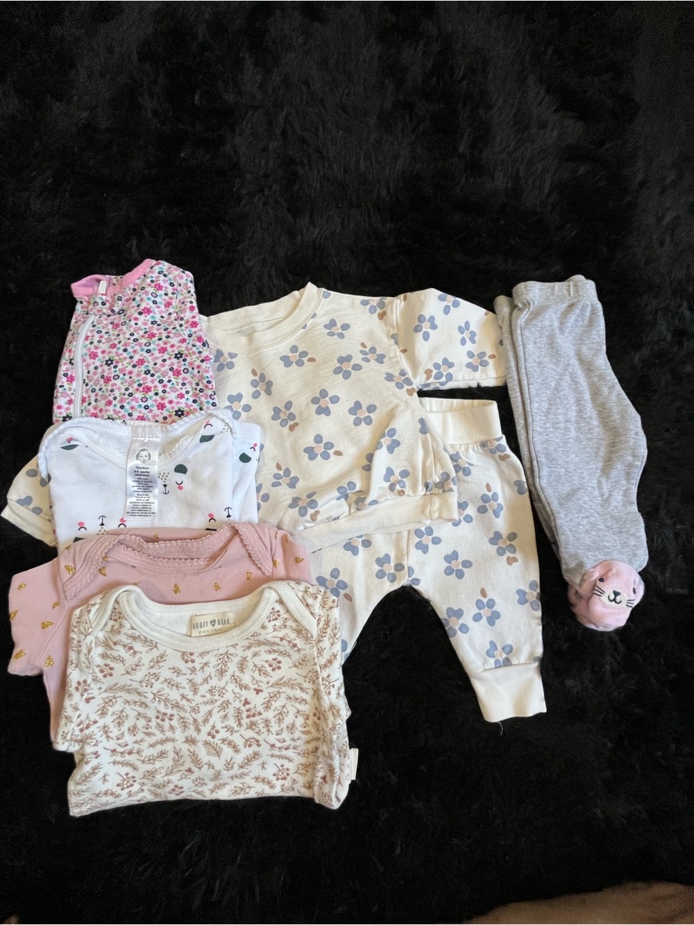 COTTON 0-3 MO Girl PINK FLORAL 7 Piece Bundle. Live Show Listing. $10 starts.